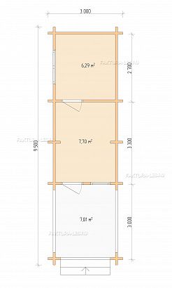  «ДСВ 3x6,5», 21 м². Планировка 1 этаж