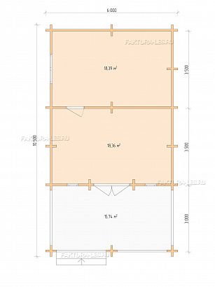  «ДСВ 6x7,5», 52.5 м². Планировка 1 этаж