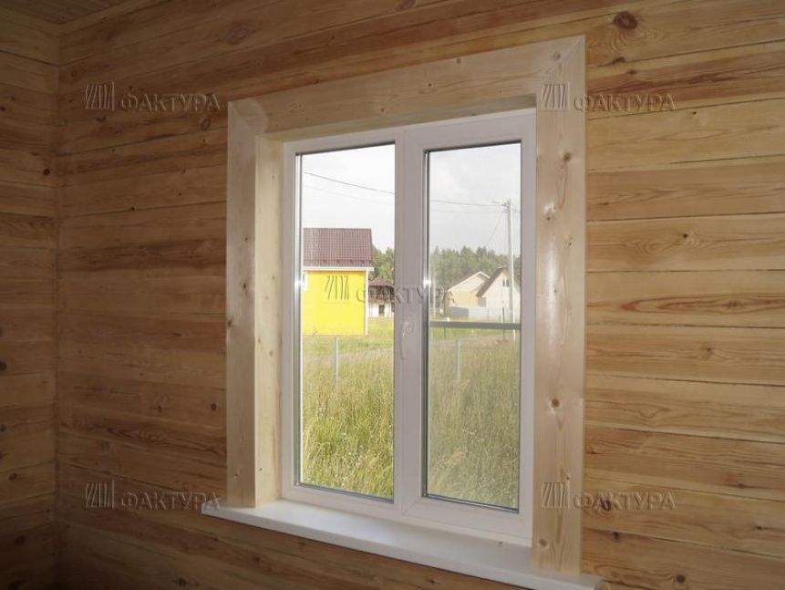Установка окон ПВХ - дом из бруса после отделки