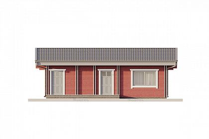 Проект дома из двойного бруса «Опал», 105 м². Вид сзади