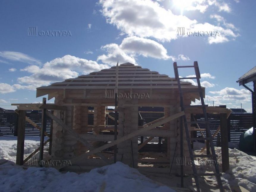 Каркас небольшой бревенчатой беседки - Чеховский р-н