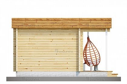 Проект дома из двойного бруса «Лахти», 22 м². Вид слева