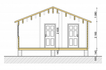 Проект дома из двойного бруса «Бревик», 44 м². Срез проекта