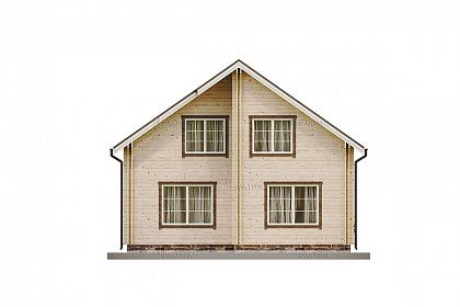 Проект дома из двойного бруса «Домашний очаг», 141 м². Вид сзади