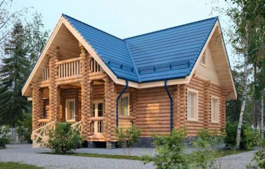 Проект дома из бревна «Борок» 117 м²