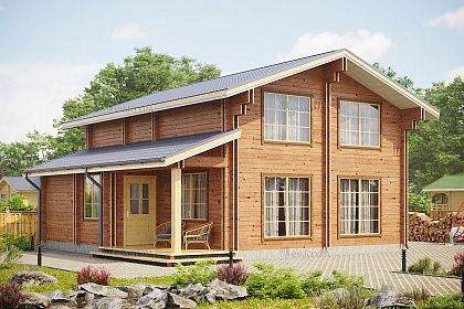 Проект дома из двойного бруса «Приозерный», 120 м².