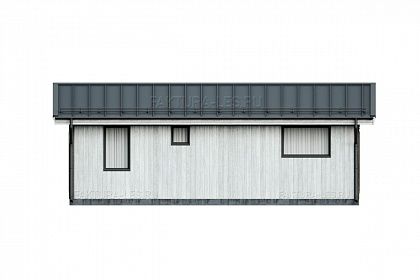 Проект каркасного дома &laquo;Сканди-03&raquo;, 47.8 м². Вид сзади