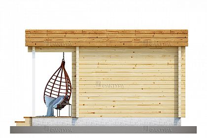 Проект дома из двойного бруса «Лахти», 22 м². Вид справа