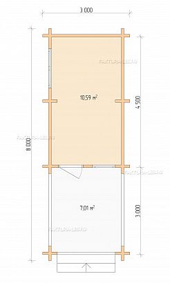  «ДСВ 3x5», 17.6 м². Планировка 1 этаж