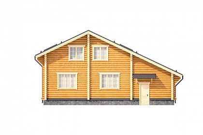 Проект дома из бревна &laquo;Ощепково&raquo;, 213 м². Вид сзади