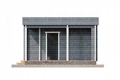 Проект дома из двойного бруса «Квиксунд», 37 м². Вид справа