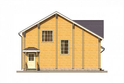 Проект дома из двойного бруса «Тихий уголок», 148 м². Вид сзади