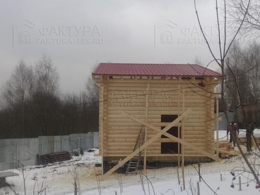 Дом из бревна по проекту Б-20 - вид сбоку