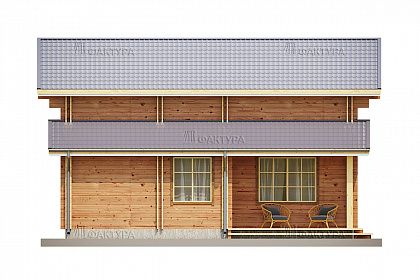 Проект дома из двойного бруса «Приозерный», 120 м². Вид слева