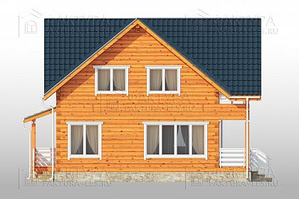 Проект дома из бруса «Саметь», 149 м². Вид слева