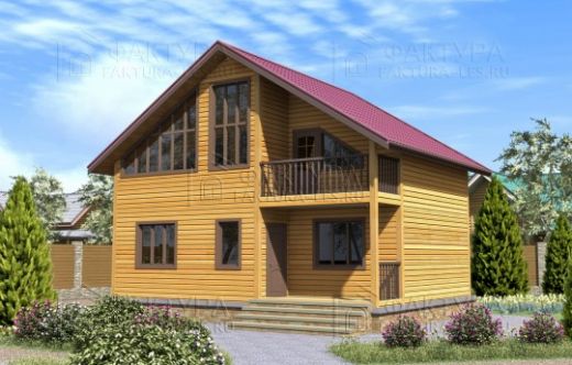 Проект дома из бруса «Лужок» 102 м²