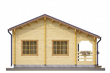 Проект дома из двойного бруса «Карлстад», 48 м². Вид спереди