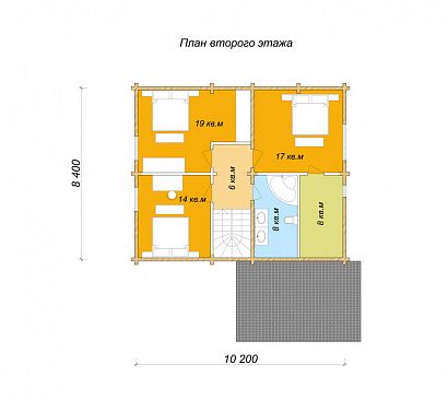 Проект дома из клееного бруса «Скоморошки», 165 м². Планировка 2 этаж