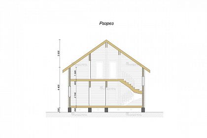 Проект дома из двойного бруса «Домашний очаг», 141 м². Срез проекта