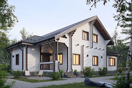 Проект дома из бревна «Касуг», 199 м².