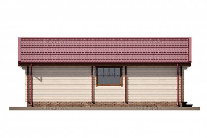 Проект дома из двойного бруса «Альсен», 47 м². Вид слева
