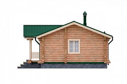Проект дома из бревна «Поповка», 81 м². Вид сзади