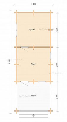  «ДСВ 4x7,5», 33 м². Планировка 1 этаж