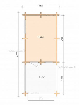  «ДСВ 3,5x5», 21.3 м². Планировка 1 этаж