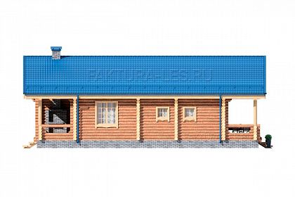 Проект дома из бревна «Барское», 144 м². Вид справа