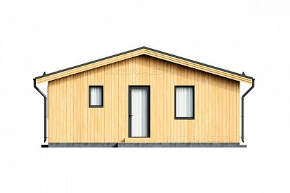 Проект каркасного дома &laquo;Сканди-05&raquo;, 57.8 м². Вид сзади