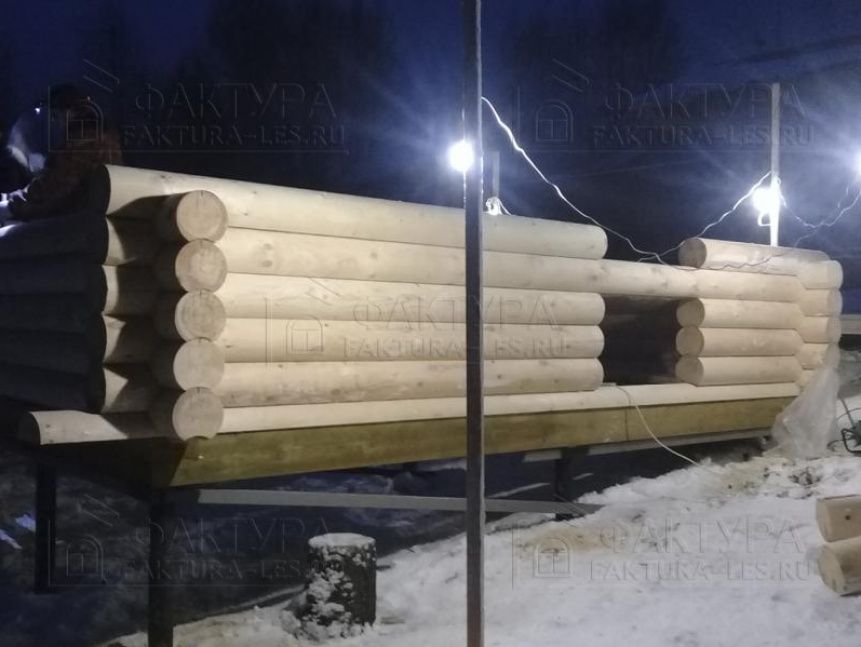 Сборка стен из бревна «в чашу» - проект Б-20 в Московской обл.