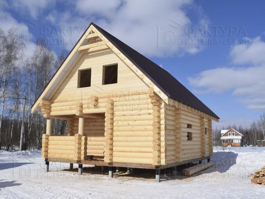 Строительство небольшого дома из бревна по индивидуальному проекту