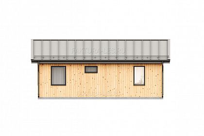 Проект каркасного дома &laquo;Сканди-09&raquo;, 73.7 м². Вид слева