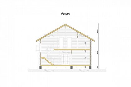 Проект дома из двойного бруса «Северное сияние», 158 м². Срез проекта