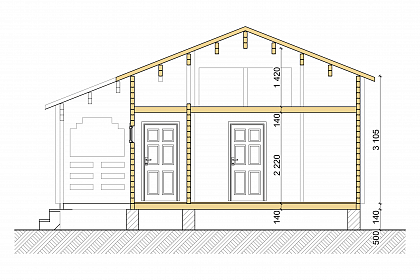 Проект дома из двойного бруса «Карлстад», 48 м². Срез проекта