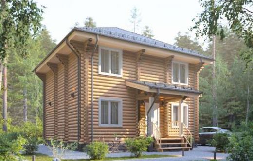 Проект дома из бревна «Клим» 114 м²