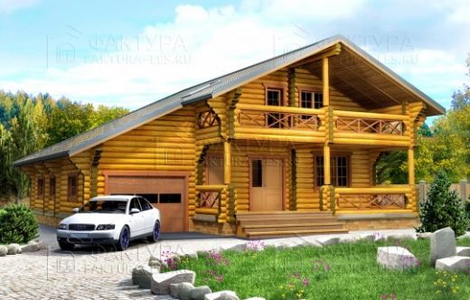 Проект дома из бревна «Ощепково» 213 м²