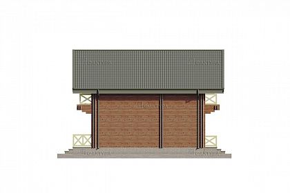 Проект дома из двойного бруса «Граф», 152 м². Вид слева