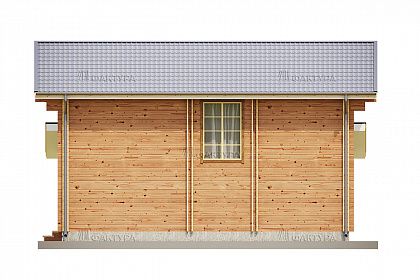 Проект дома из двойного бруса «Приозерный», 120 м². Вид справа