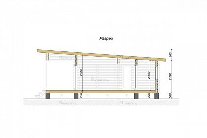 Проект дома из двойного бруса «Каспий», 65 м². Срез проекта