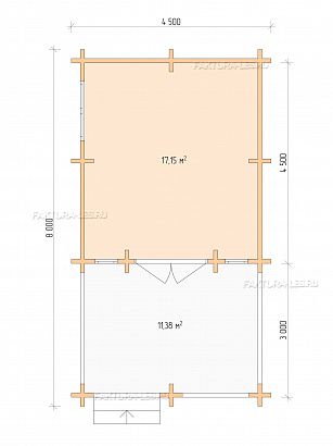  «ДСВ 4,5x5», 28.5 м². Планировка 1 этаж