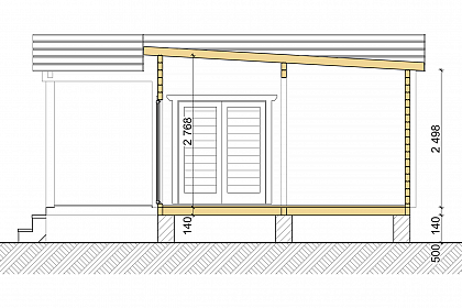Проект дома из двойного бруса «Мальме», 45 м². Срез проекта