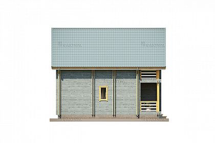 Проект дома из двойного бруса «Вележ», 110 м². Вид слева