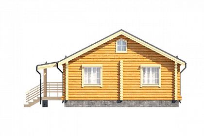 Проект дома из бревна &laquo;Осенняя поляна&raquo;, 71 м². Вид справа