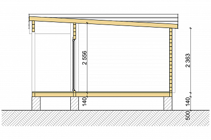 Проект дома из двойного бруса «Лахти», 22 м². Срез проекта