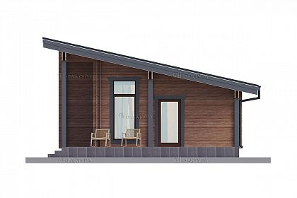 Проект дома из двойного бруса «Амур», 96 м². Вид справа