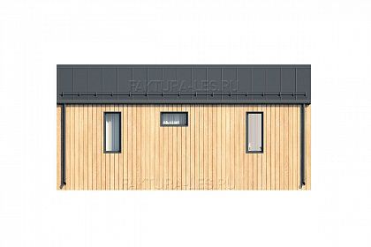 Проект каркасного дома &laquo;Барн-05&raquo;, 42.6 м². Вид слева