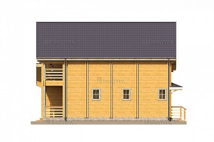 Проект дома из двойного бруса «Тихий уголок», 148 м². Вид справа