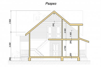Проект дома из бруса «Саметь», 149 м². Срез проекта