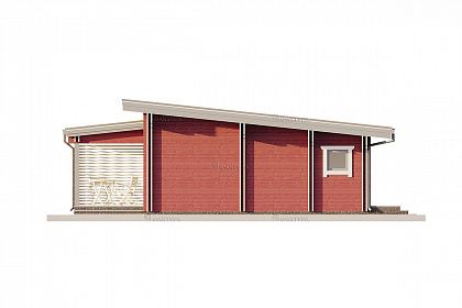 Проект дома из двойного бруса «Опал», 105 м². Вид справа